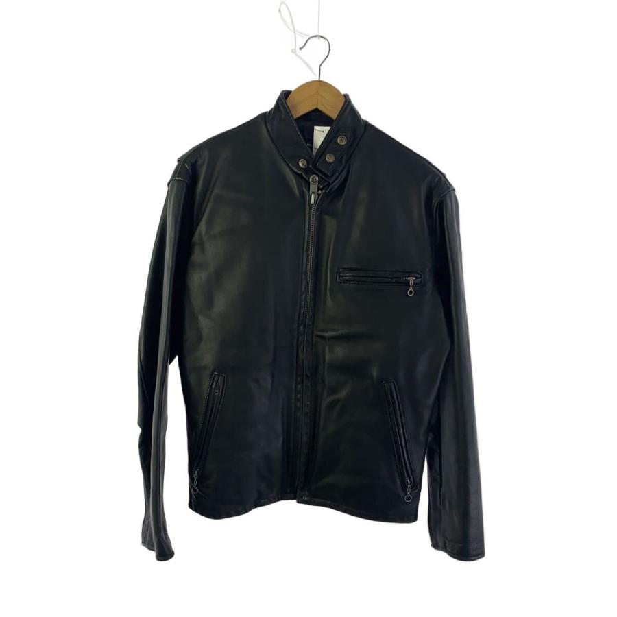 Schott ショット 641 38 シングルライダースジャケット ライナー付き Schott◇ライナー付/USA製/シングルライダースジャケット/38/レザー