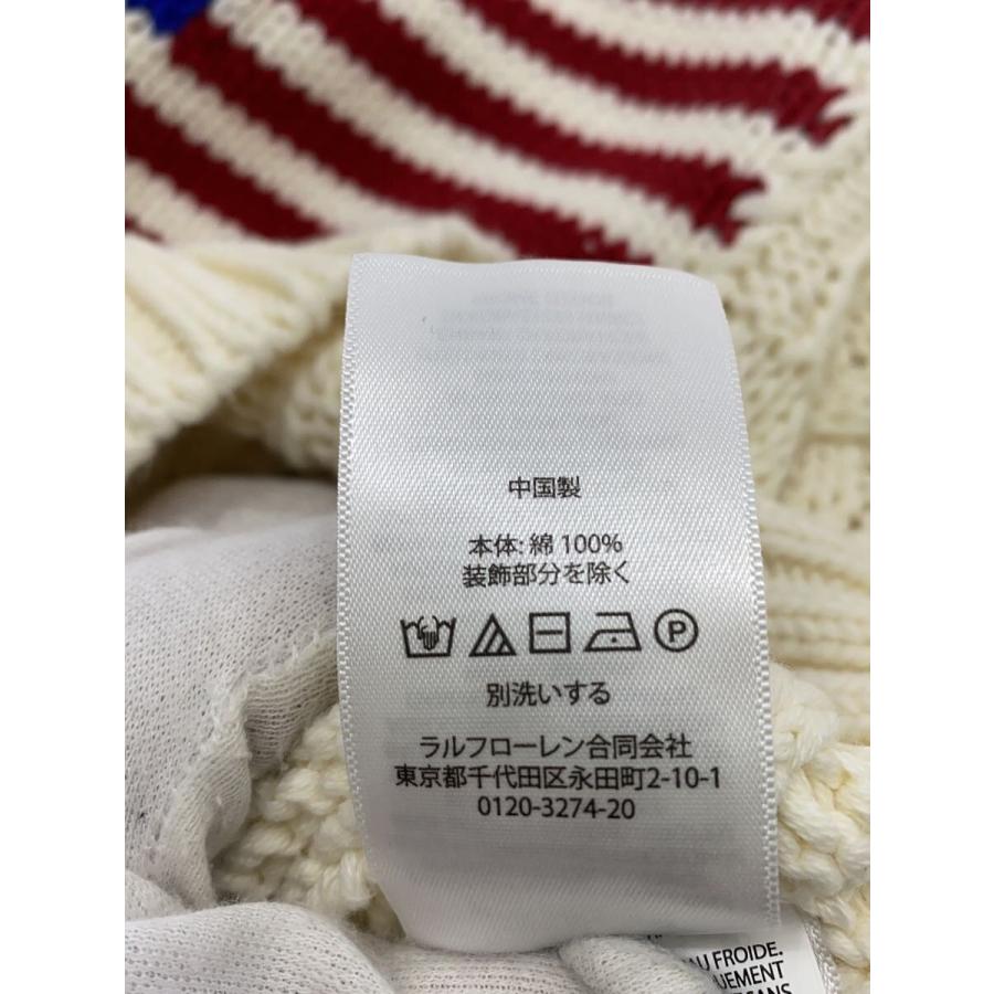 POLO RALPH LAUREN◇ニット・セーター(厚手)/S/コットン/WHT/星条旗 