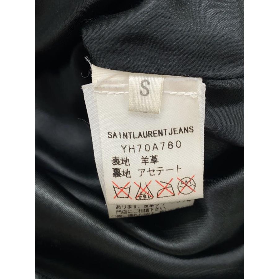 SAINT LAURENT◇シングルライダースジャケット/S/羊革/BLK SAINT LAURENT◇シングルライダースジャケット/S/羊革/BLK