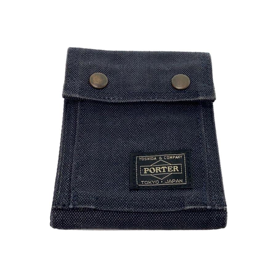Porterデニム 二つ折り財布 PORTER◇2つ折り財布/デニム/IDG/無地/メンズ : セカンド