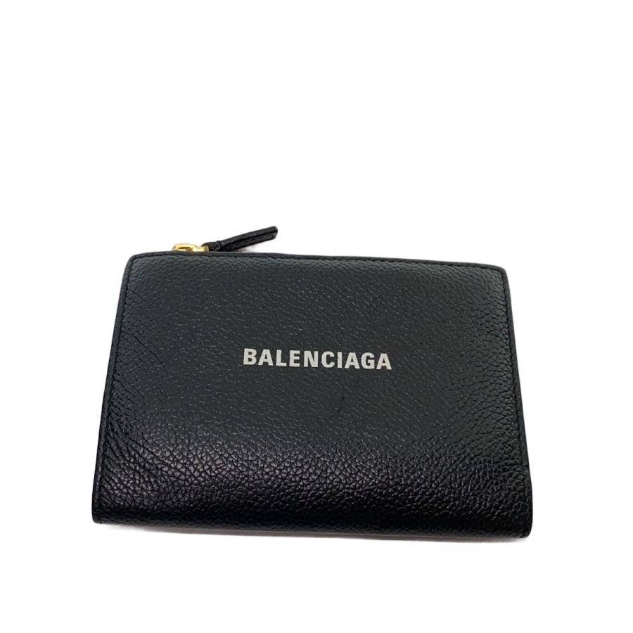 BALENCIAGA◇2つ折り財布/レザー/BLK/メンズ : セカンドストリート