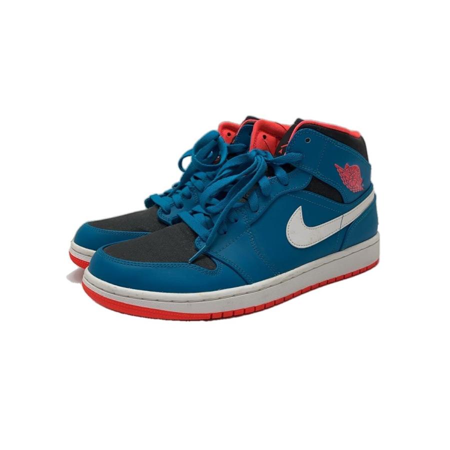 Nike CB ハイカットシューズ 青赤 NIKE◇AIR JORDAN 1 MID/エアジョーダンミッド/ブルー/554724-308/27.5