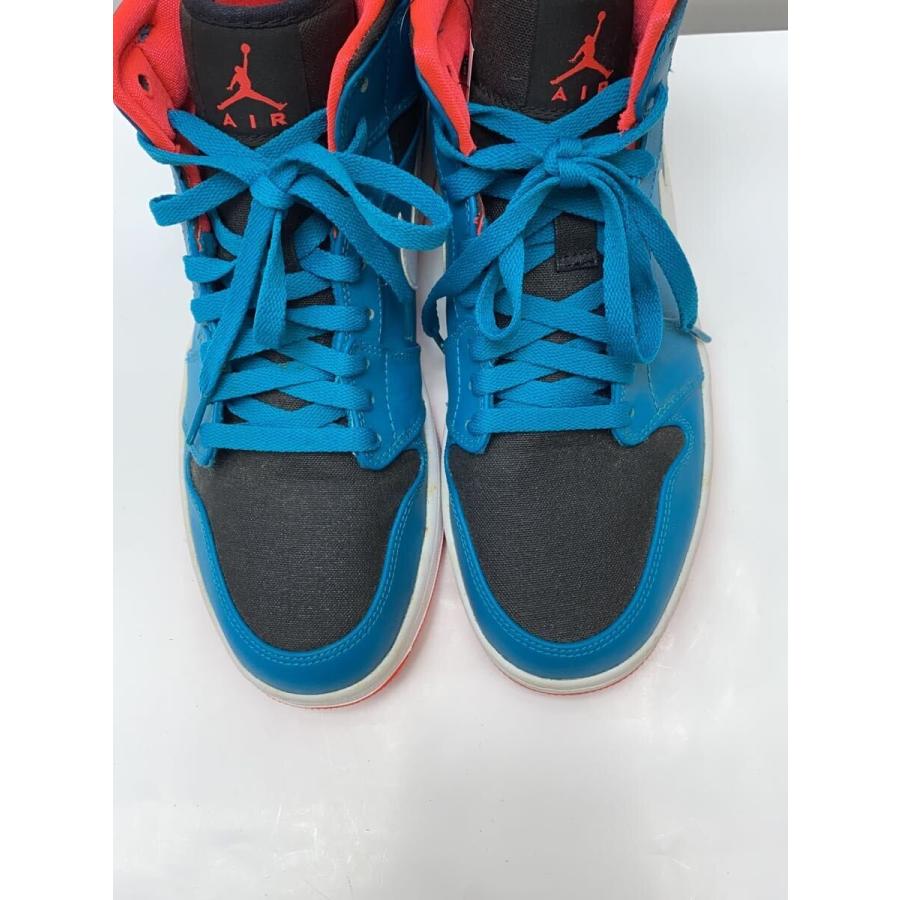 NIKE◇AIR JORDAN 1 MID/エアジョーダンミッド/ブルー/554724-308/27.5