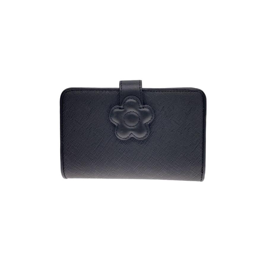 新品　未使用　MARYQUANT 二つ折財布 MARY QUANT◇2つ折り財布/レザー/BLK/レディース/222-914405-010-0