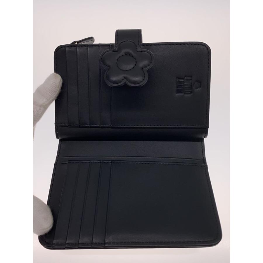 MARY QUANT◇2つ折り財布/レザー/BLK/レディース/222-914405-010-0