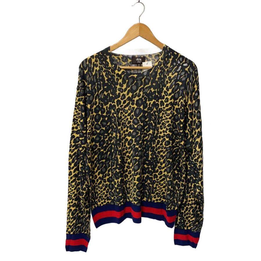 STUSSY◇x WALES BONNER/LEOPARD SWEATER/XL/マルチカラー/アニマル