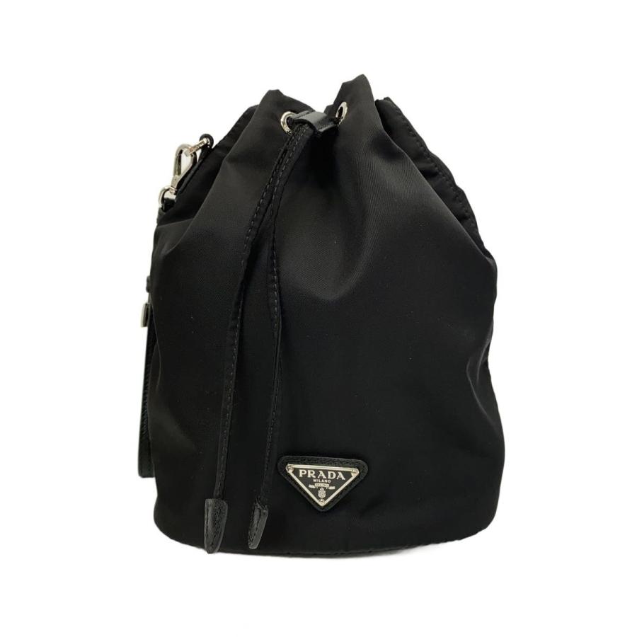 PRADA◇Re-Nylon/巾着ポーチ/ナイロン/BLK/サコッシュ// : セカンド