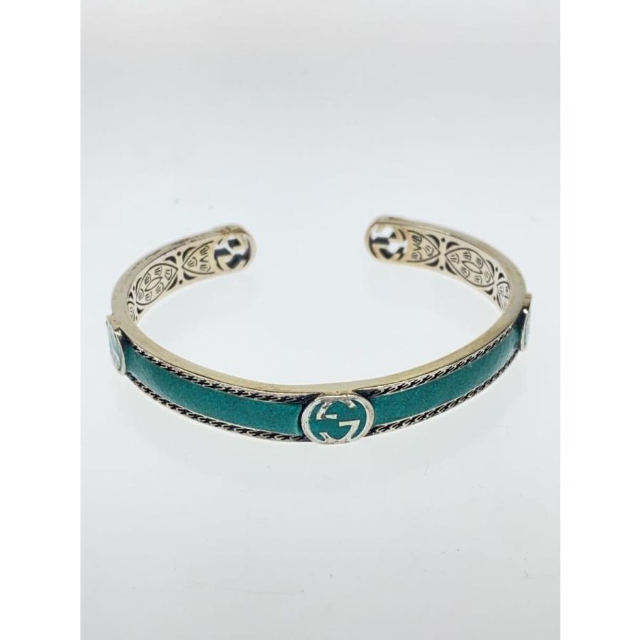 ■美品■メンズ■　グッチ インターロッキング バングル アクセサリー GG ロゴ SV925 #19 661529 【246845】◇ GUCCI◇インターロッキングG/ターコイズ/バングル/SV925/メンズ