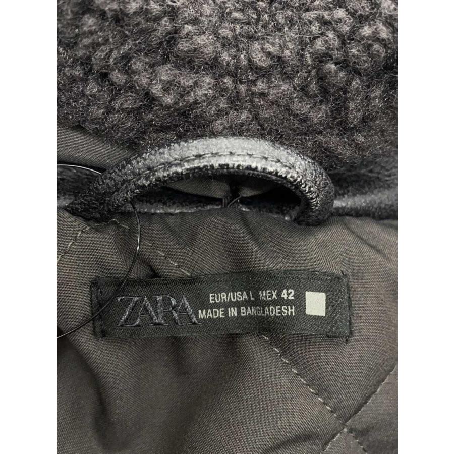 ZARA◇フェイクレザージャケット/L/ポリエステル/BLK/5070/702/700