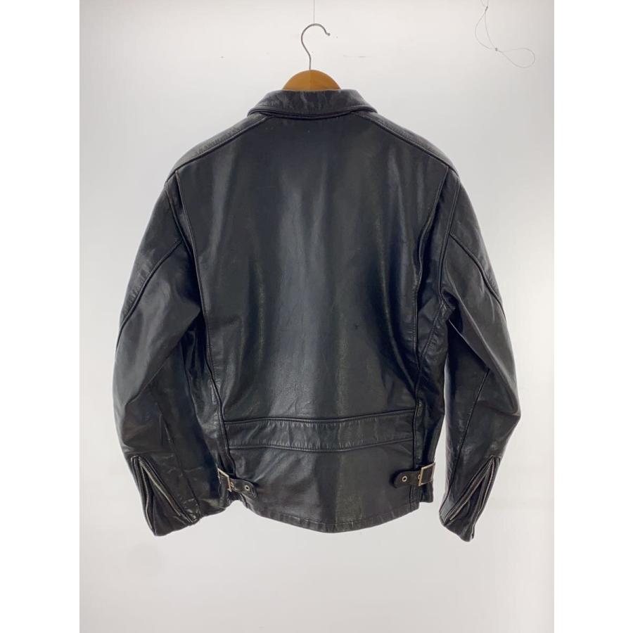 Schott◇シングルライダースジャケット/38/レザー/BLK/USA製/傷 Schott◇シングルライダースジャケット/38/レザー/BLK/USA製/傷