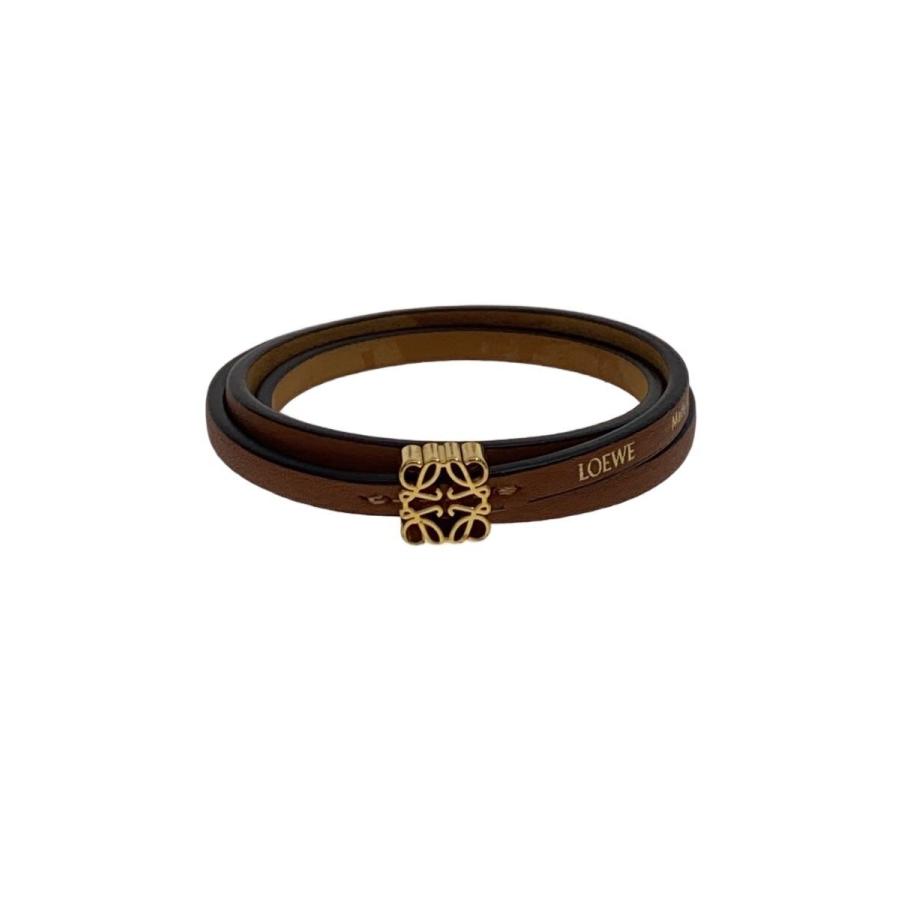 【美品】LOEWE ロエベ ツイスト アナグラム 3連 レザー ブレスレット LOEWE ロエベ ブレスレット TWIST BANGLE ツイスト バングル