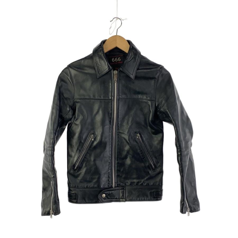 666 シングルライダース　32 666 Leather Wear◇シングルライダースジャケット/32/牛革/BLK/無地