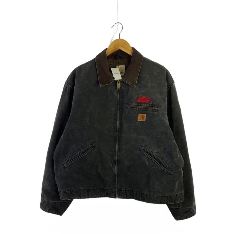 Carhartt デトロイトジャケット XL J97 PTL 企業ロゴ USA製 Carhartt◇デトロイトジャケット/企業ロゴ/XL/コットン/BLK/J97