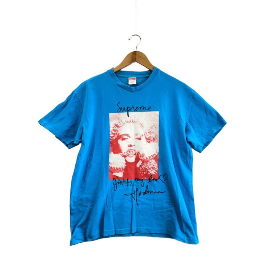Supreme◇18AW/Madonna Tee/Tシャツ/M/コットン/BLU/プリント/? NULL