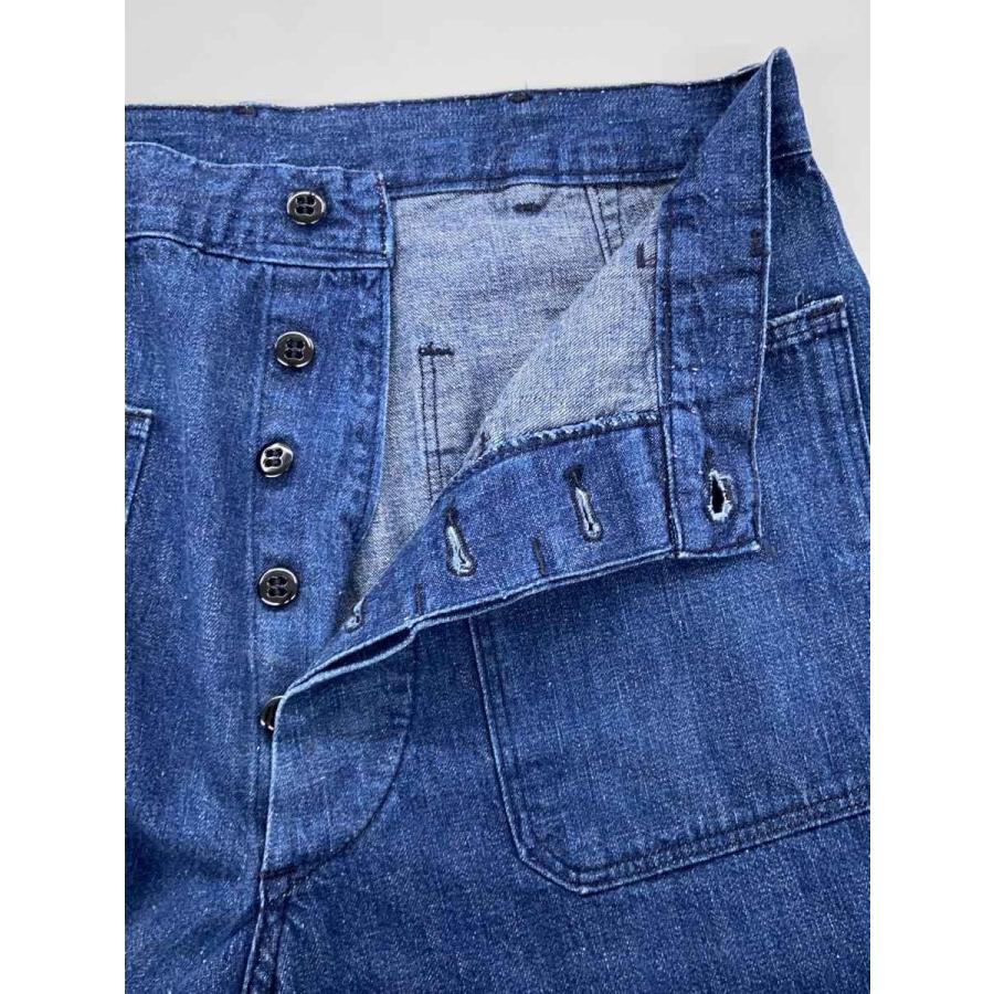50s,60s デニム セーラーパンツ ステンシル US.NAVY◇M/50S/60S/セーラーパンツ/実寸W28/巻きパンツ/ステンシル