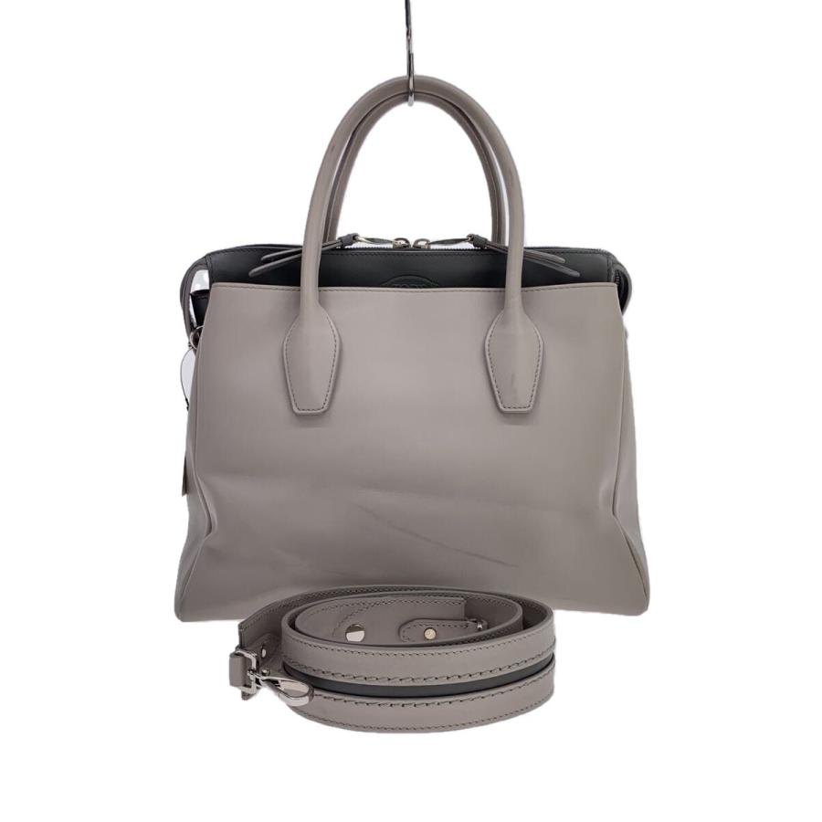TOD'S◇ハンドバッグ/レザー/GRY/無地 : セカンドストリートYahoo!店