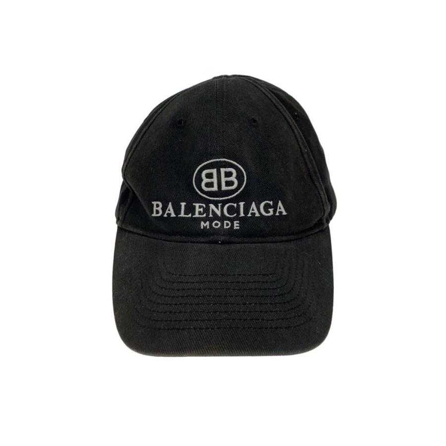 N*S様 BALENCIAGA キャップ ブラック　袋付き BALENCIAGA◇キャップ/L/コットン/BLK/メンズ/色褪せ有// : セカンド