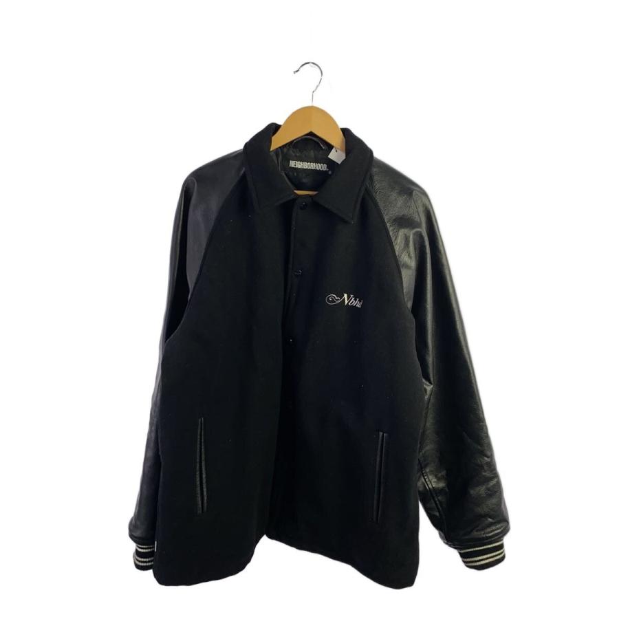 NEIGHBORHOOD◇スタジャン/XL/ウール/BLK/212SZNH-JKM03 : セカンド