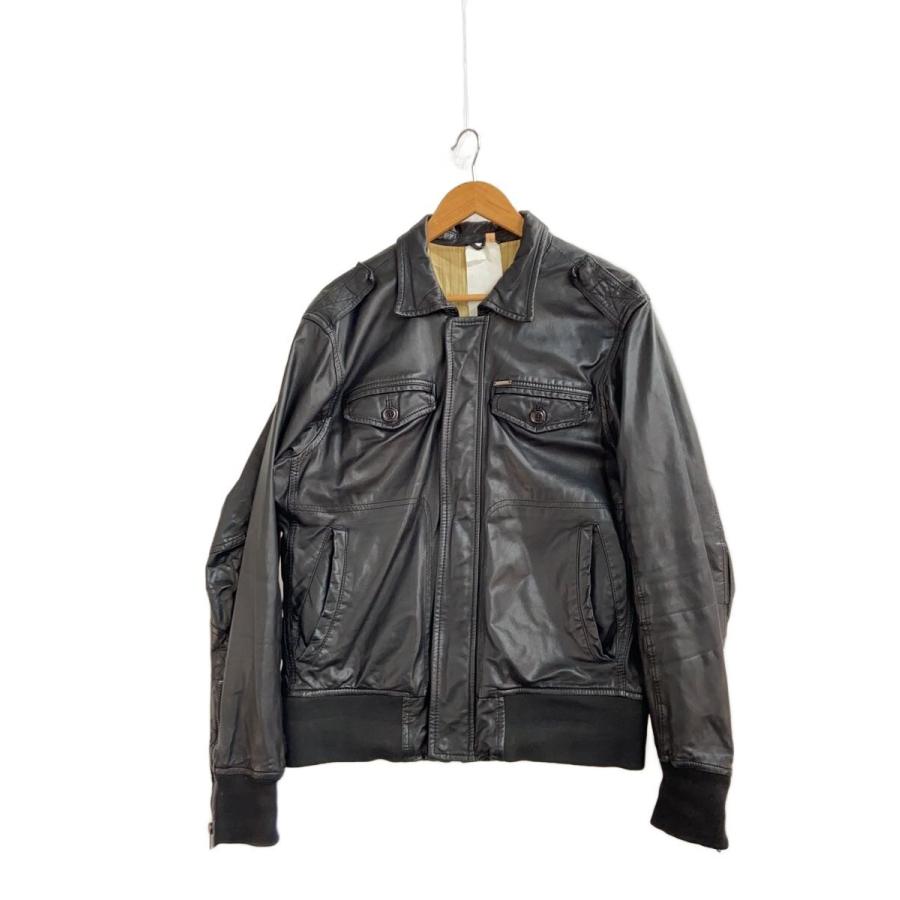 DIESEL◇レザージャケット・ブルゾン/XL/羊革/BLK/無地// : セカンド