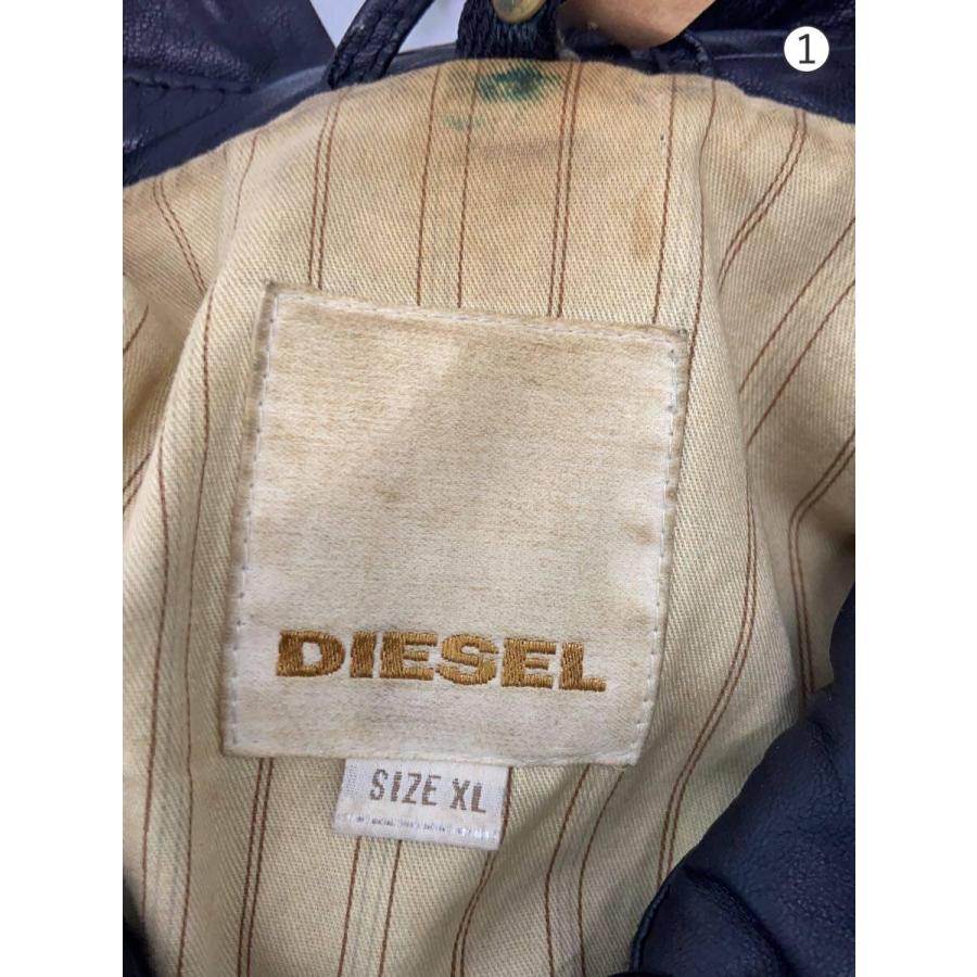DIESEL◇レザージャケット・ブルゾン/XL/羊革/BLK/無地// : セカンド