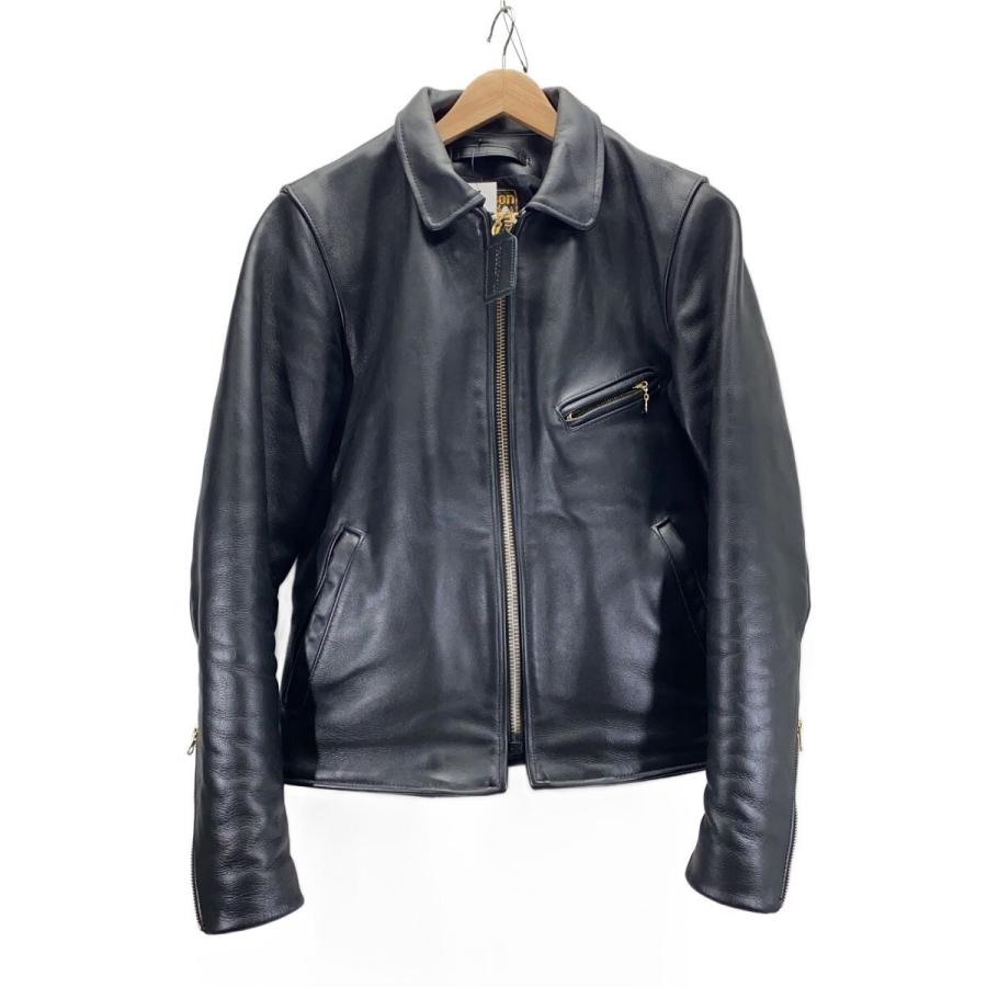 バンソン VANSON ENF シングル ライダース 34サイズ USA製 VANSON◇ENF/シングルライダースジャケット/34/レザー/BLK : セカンド