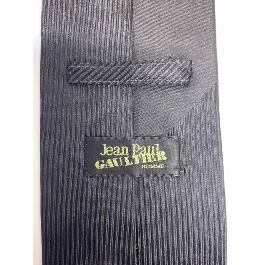 Jean Paul GAULTIER HOMME◆ネクタイ/シルク/BLK/無地/メンズ_1