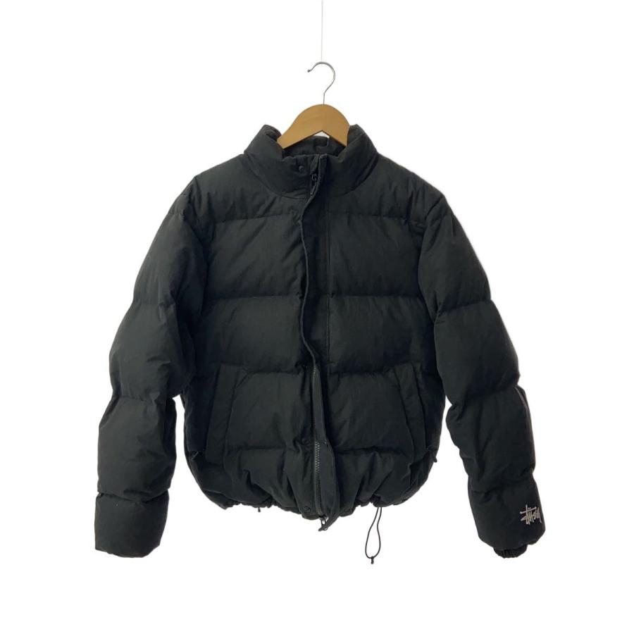 STUSSY◇down puffer nylon jacket/S/コットン/BLK// : セカンド
