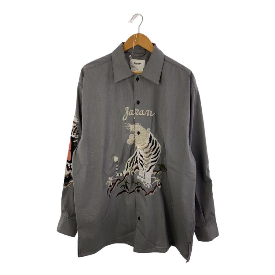 doublet◇長袖シャツ/L/ウール/GRY/千鳥格子/20SS15SH72-1