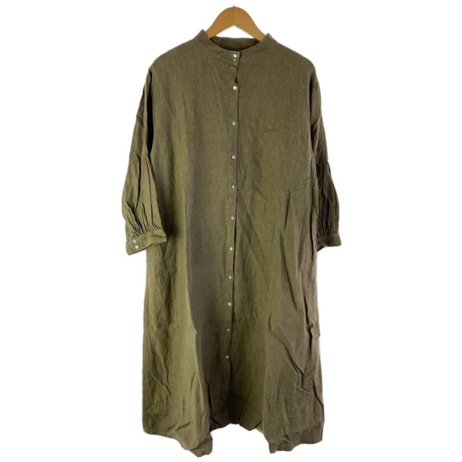 ワンピース mnmsk リネンコットンオックスラグラン袖ピンタックワンピース（08Mab）の