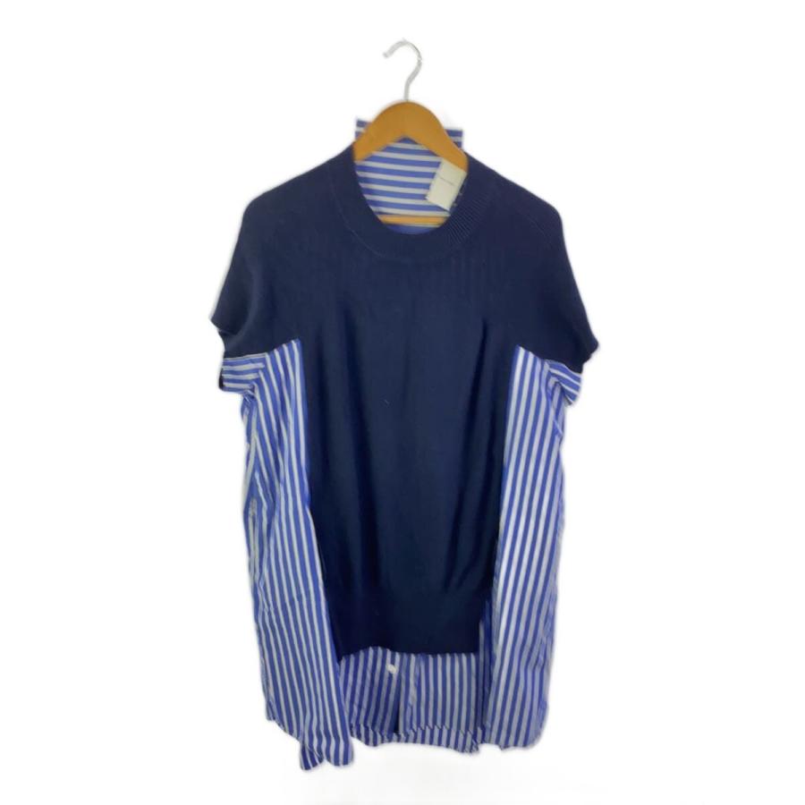 sacai ネイビー半袖ワンピース sacai◇半袖ワンピース/1/コットン/NVY/18-03637 : セカンドストリート