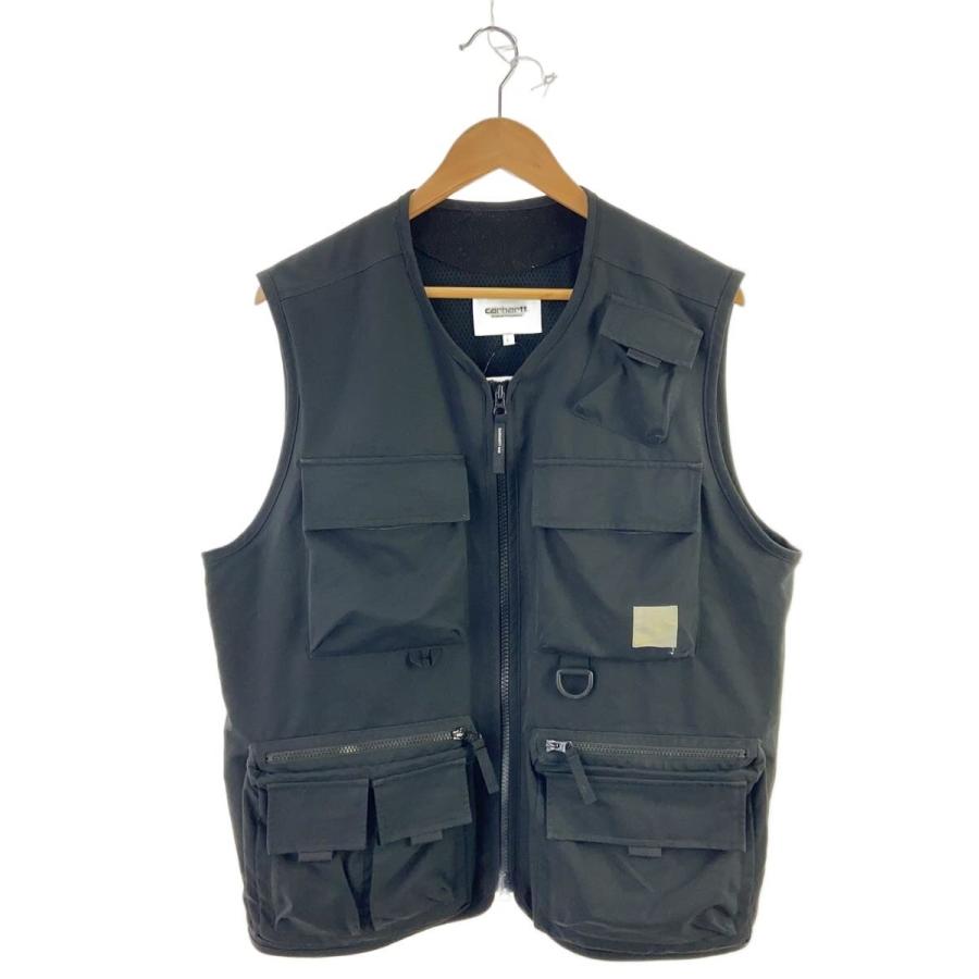 Carhartt◇ベスト/L/ポリエステル/BLK/I026023/ロゴタグ擦れ