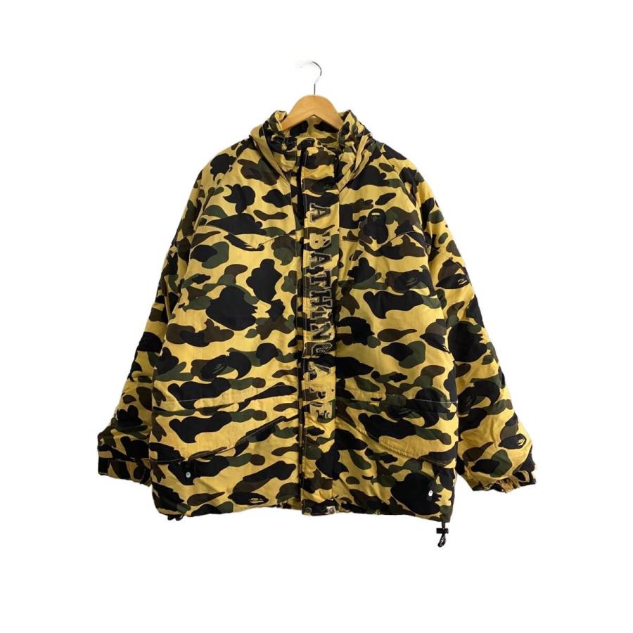 A BATHING APE◇初期/1stカモ/ダウンジャケット/L/ナイロン/YLW 