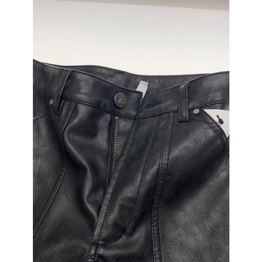 adidas◇FAUX LEATHER PANTS/ボトム/25/フェイクレザー/BLK/JX9226