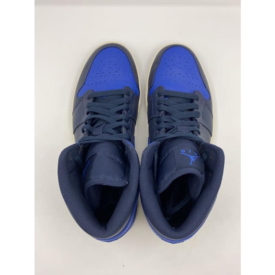 NIKE◇AIR JORDAN 1 MID/エアジョーダンミッド/ブルー/554724-412/27cm