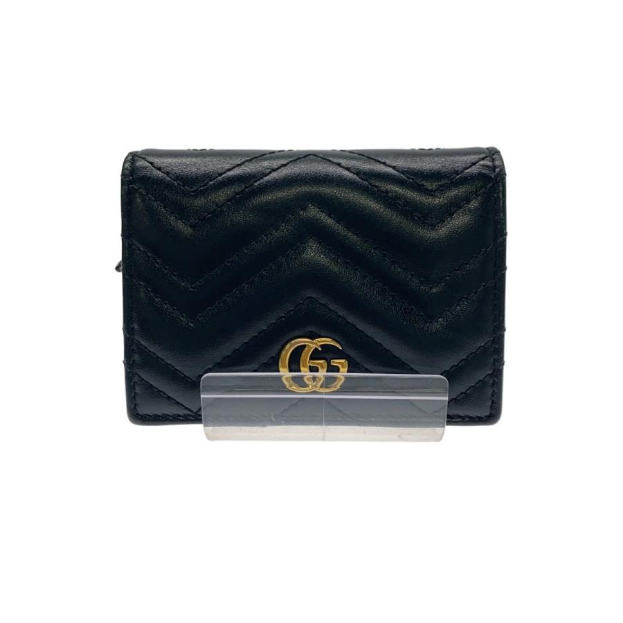 GUCCI◇2つ折り財布/レザー/BLK/メンズ/466492・2149// : セカンド