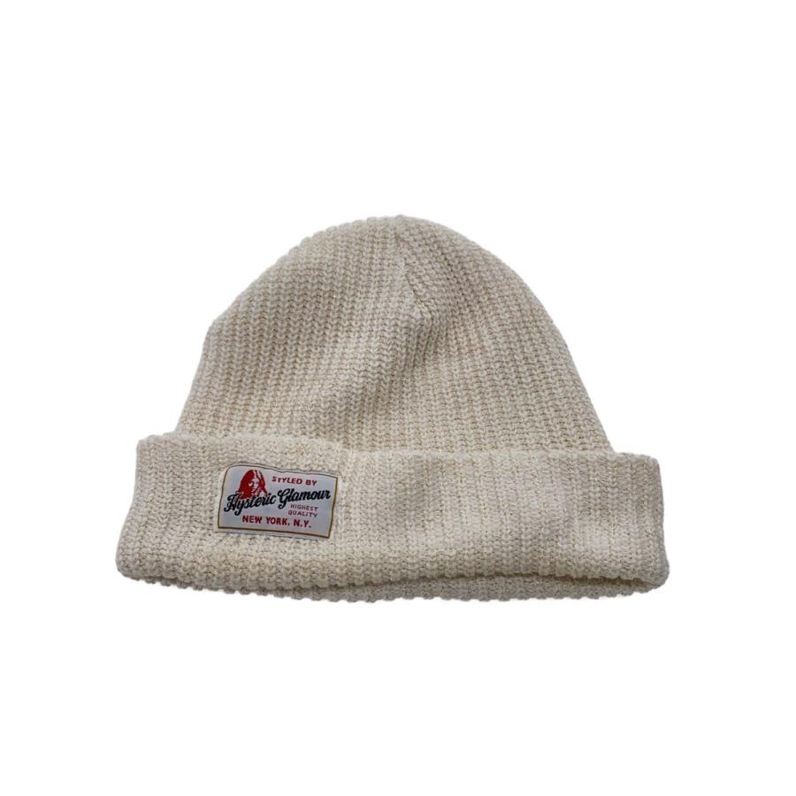 HYSTERIC GLAMOUR◇ニットキャップ/FREE/WHT/メンズ : セカンド