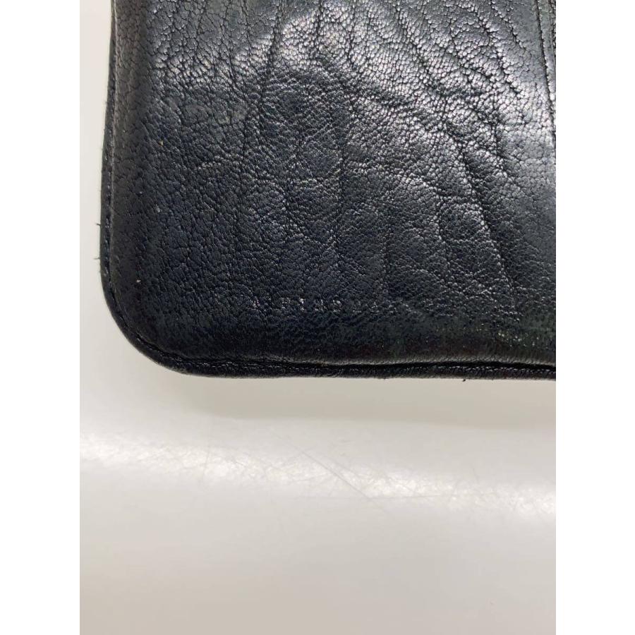 ANYA HINDMARCH◇2つ折り財布/レザー/BLK/レディース : セカンド