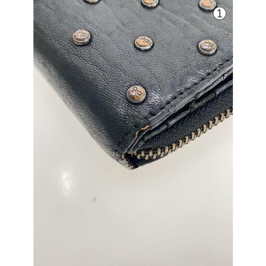 ANYA HINDMARCH◇2つ折り財布/レザー/BLK/レディース : セカンド