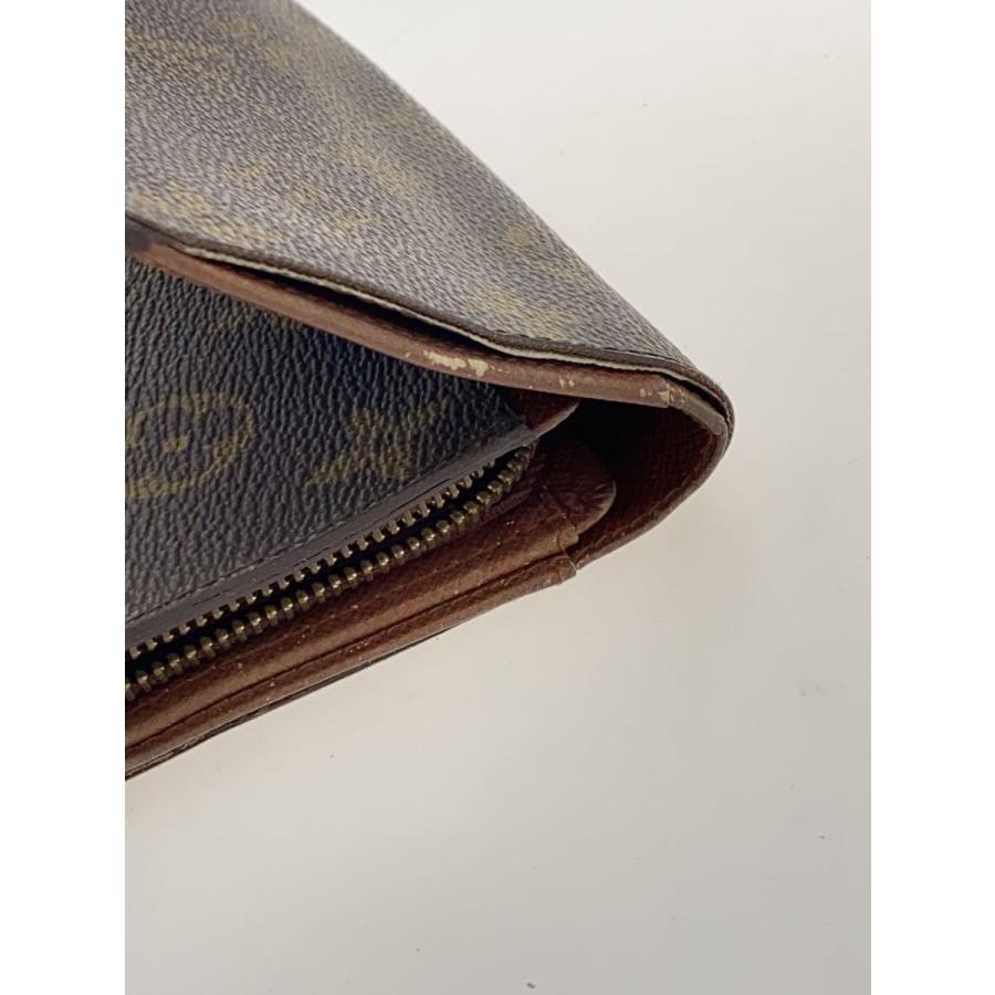 LOUIS VUITTON◇ポルト・モネ・ビエトレゾール_ダミエ・エベヌ_BRW/PVC 