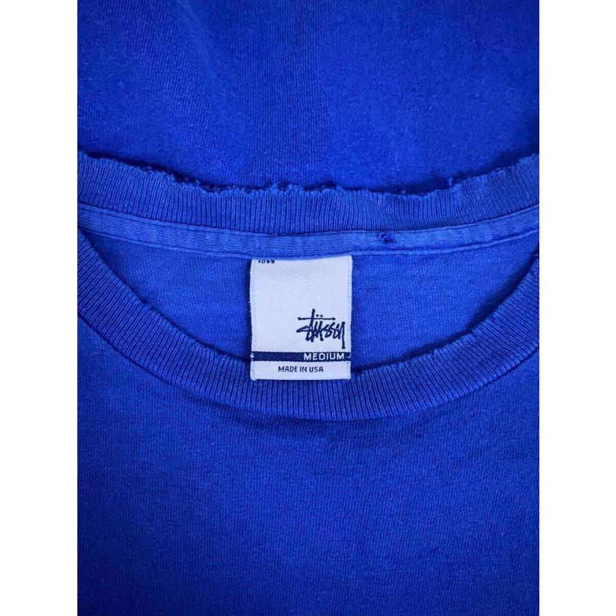 STUSSY◆00s 銀タグ/Tシャツ/M/コットン/BLU｜ssol-shopping｜03