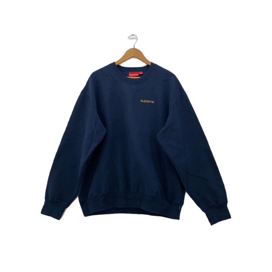 Supreme◇23AW/NYC CREWNECK SWEAT/L/コットン/NVY/フロント・首回り
