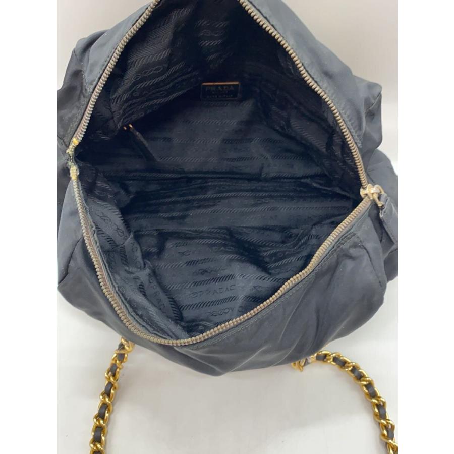 プラダ　ハンドバッグ 肩掛け キルティング 三角ロゴ レザー ナイロン Y2K PRADA プラダ チェーン ショルダー バッグ ナイロン