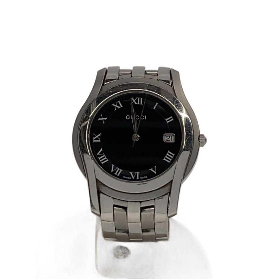 GUCCI 5500M クォーツ 時計 ユニセックス GUCCI◇クォーツ腕時計/アナログ/BLK/SLV/5500M : セカンドストリート