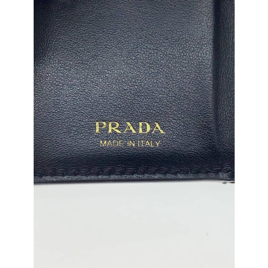 PRADA◇3つ折り財布/レザー/BLK/レディース/1MH021// : セカンド