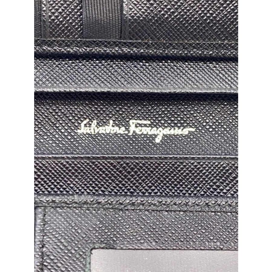 Salvatore Ferragamo◇長財布/ガンチーニクリップ/BLK/レディース/使用 