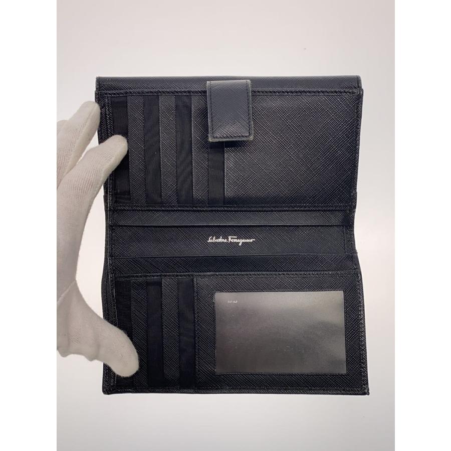 Salvatore Ferragamo◇長財布/ガンチーニクリップ/BLK/レディース/使用 