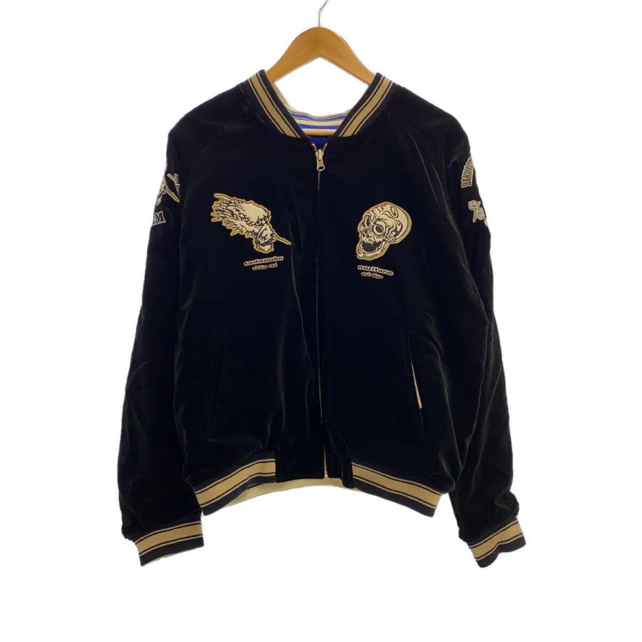 爆裂爛漫娘◇リバースブル/刺繍/スタジャン/42/コットン/BLK