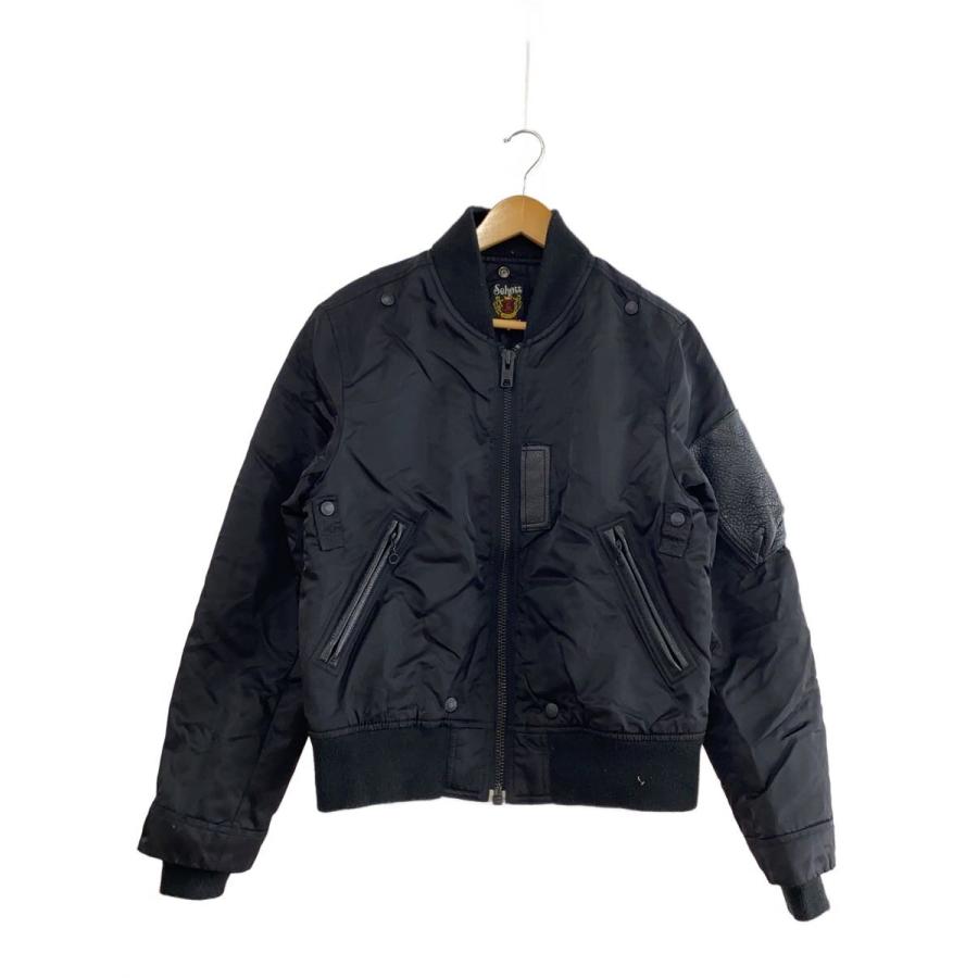Schott ブラック MA-1 フライトジャケット Schott◇MA-1/フライト