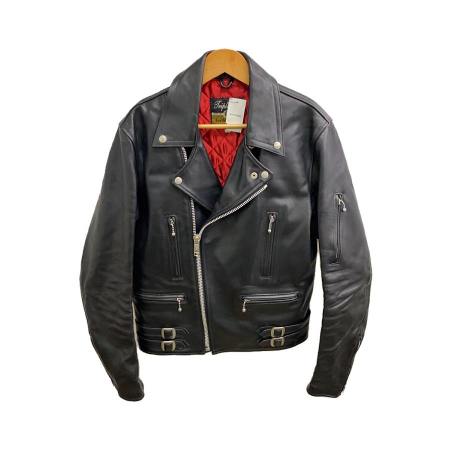 666 Leather Wear◇ダブルライダースジャケット/38/レザー/BLK 666 Leather Wear◇ダブルライダースジャケット/38/レザー/BLK