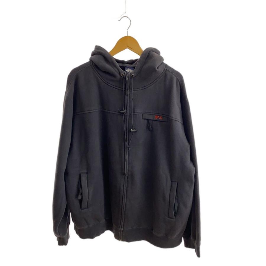 STUSSY◇ジップパーカー/L/コットン/BLK : セカンドストリートYahoo!店